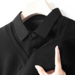 Polo a due pezzi stile t-shirt da uomo a maniche lunghe da papà t-shirt primavera e autunno a lappone sottile alla moda - immagine 6